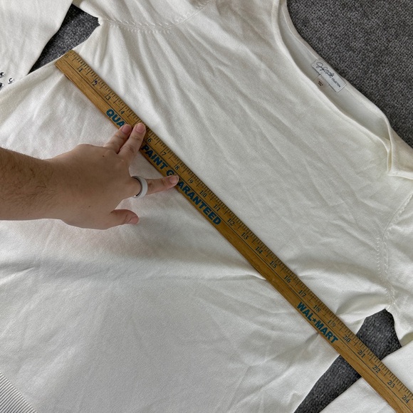 Jaclyn Smith Collection Cream White Long Sleeve Top Blouse Jewels Womens XL - Picture 4 of 9